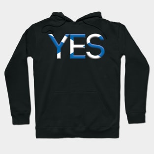 YES, 3D Pro Scottish Independence Saltire Flag Text Slogan Hoodie